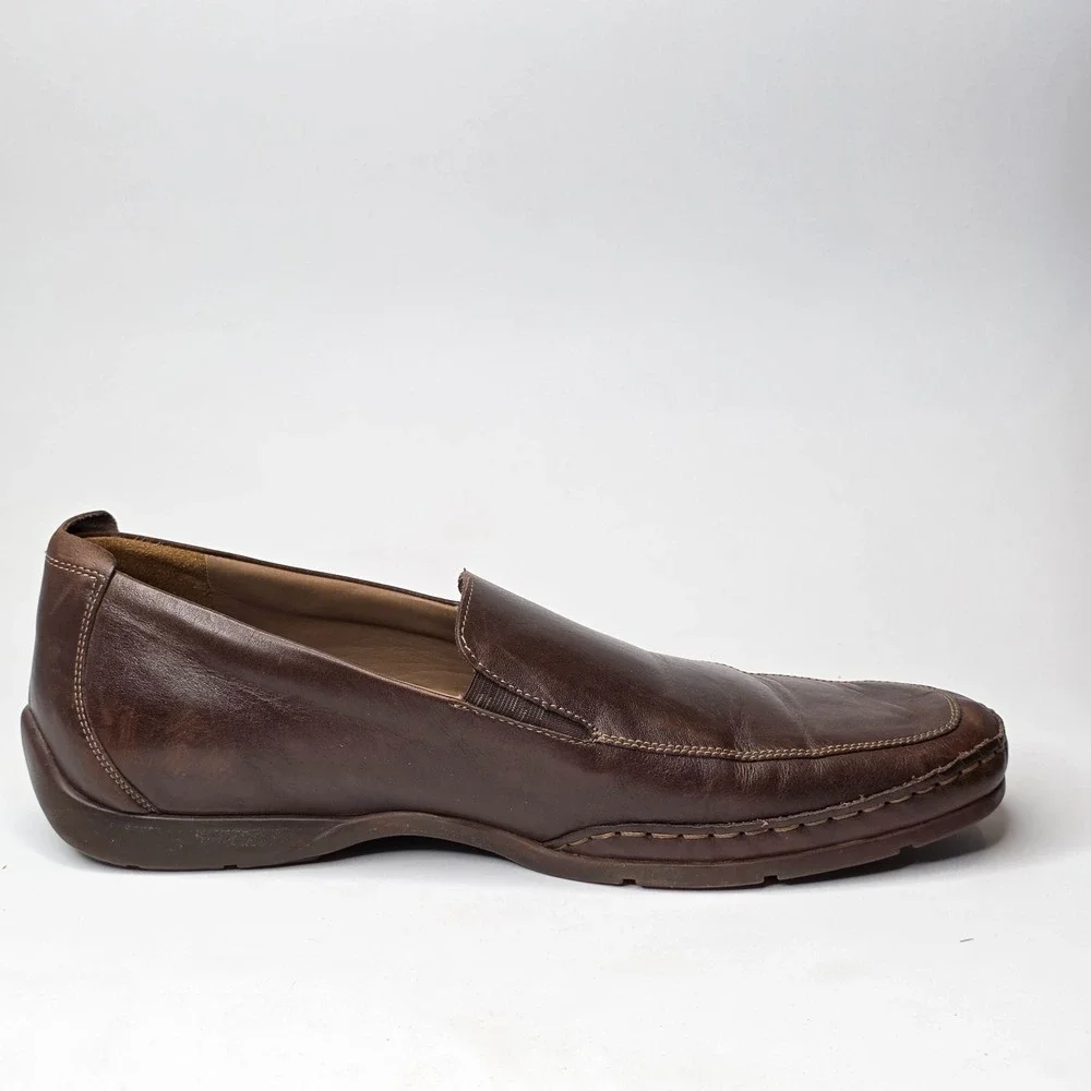 Mephisto Cool-Air Shoes Men's Size 11.5 Brown Leather Slip On Comfort Loafers
